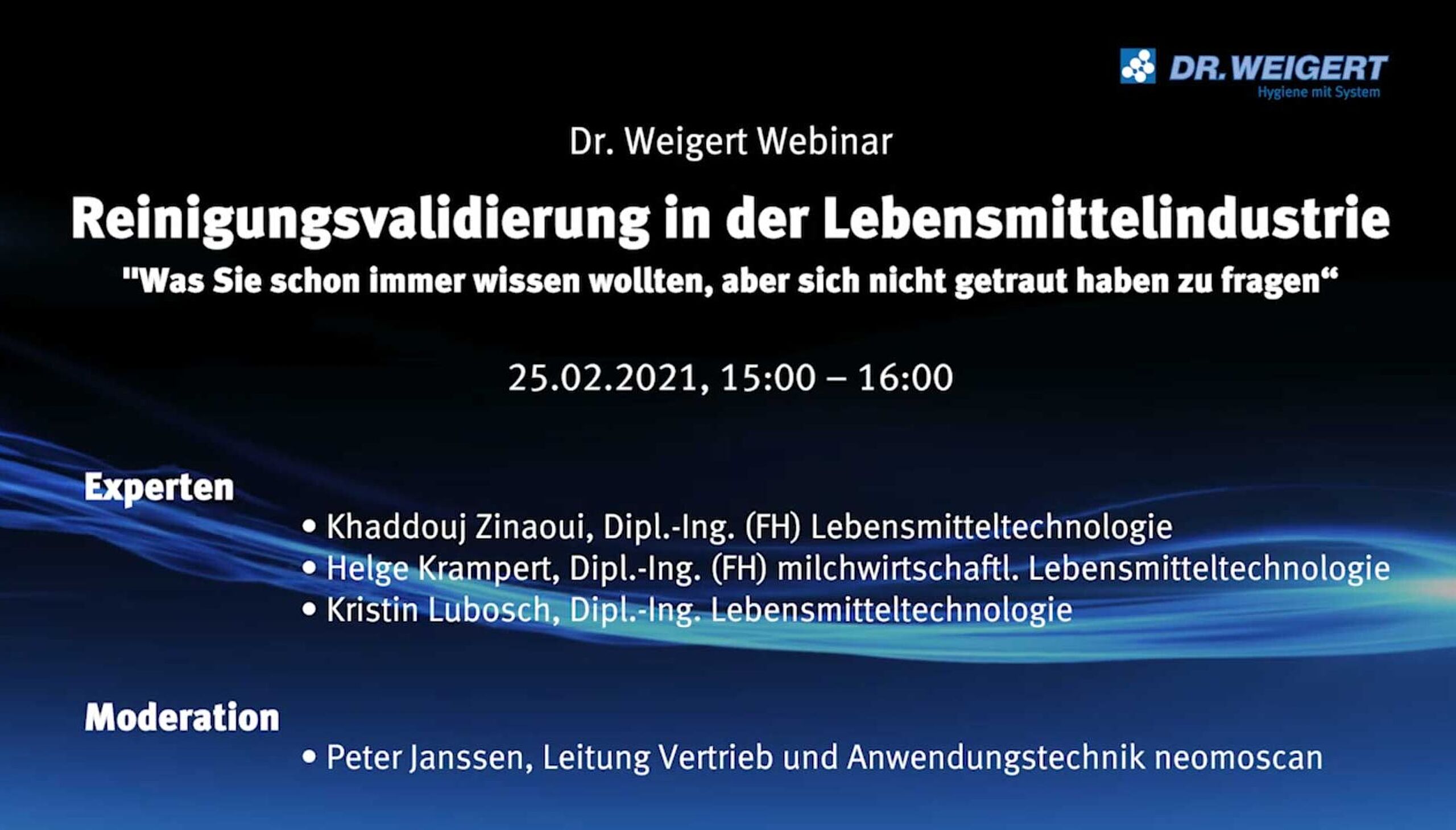 Dr. Weigert - Reinigungsvalidierung in der Lebensmittelindustrie